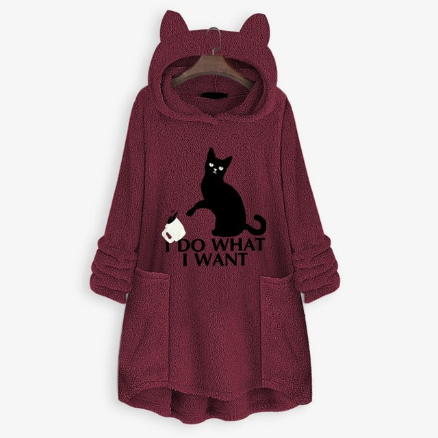 OVERSIZE HOODIE WITH CAT EARS
