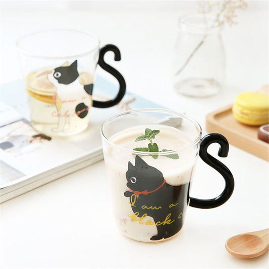 MODERN CAT SILHOUETTE GLASS MUG