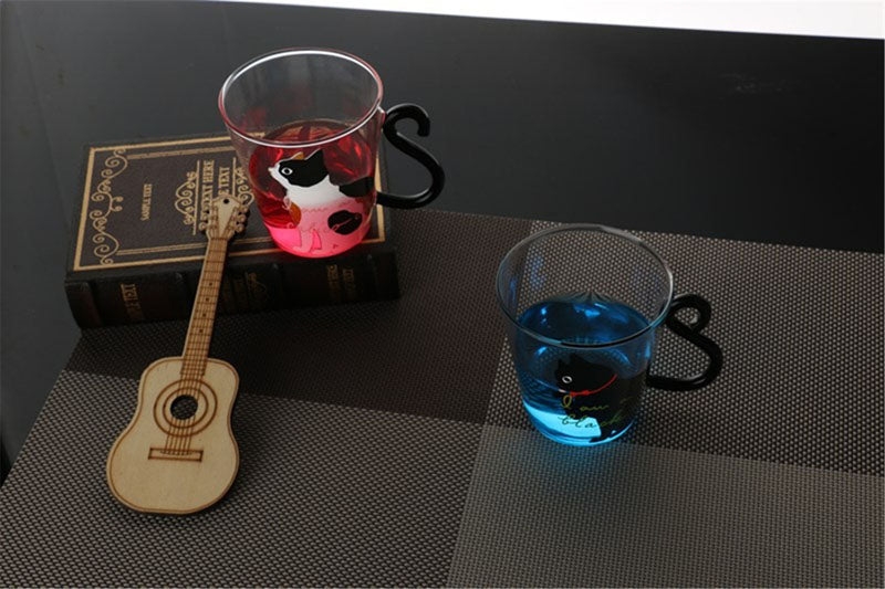 MODERN CAT SILHOUETTE GLASS MUG