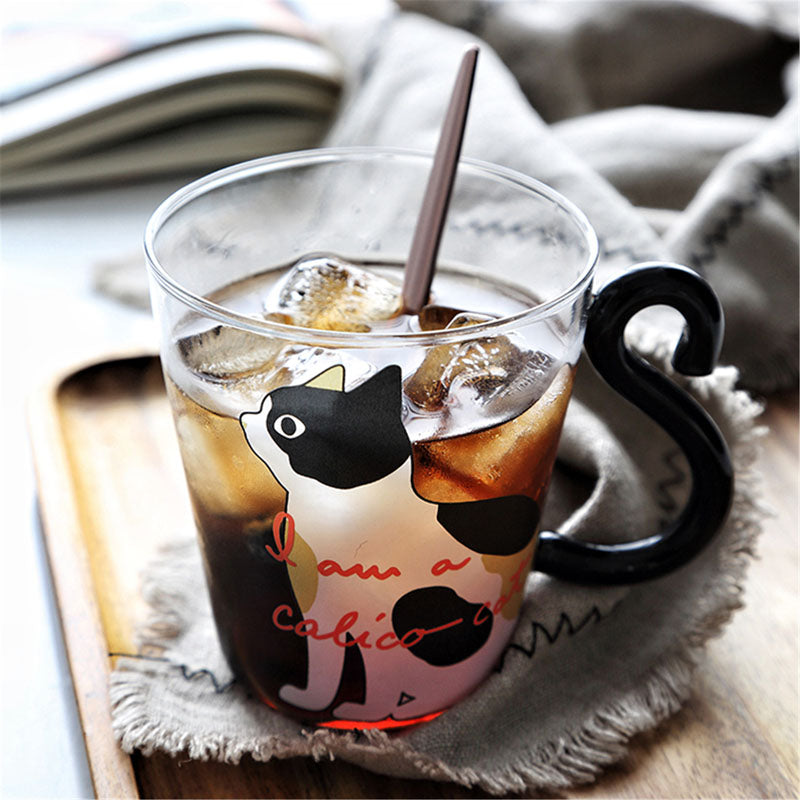 MODERN CAT SILHOUETTE GLASS MUG