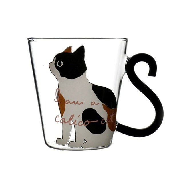 MODERN CAT SILHOUETTE GLASS MUG