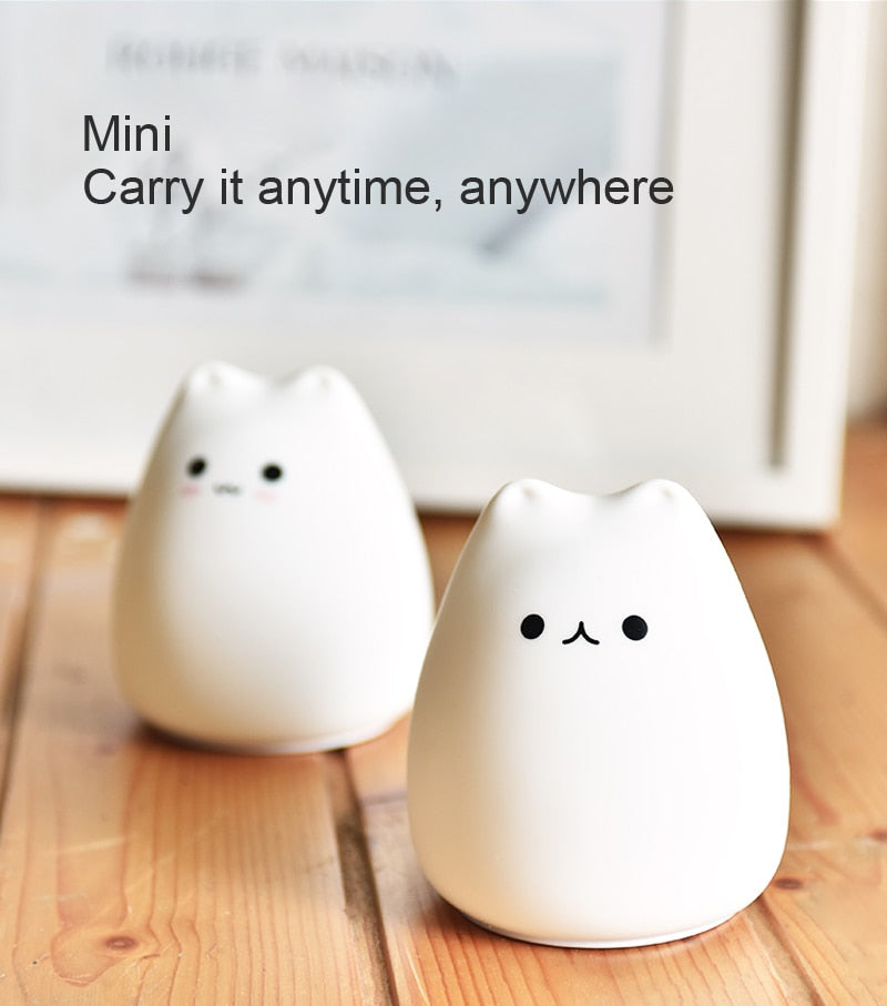 Cute Color Changing Cat Touch Lamp