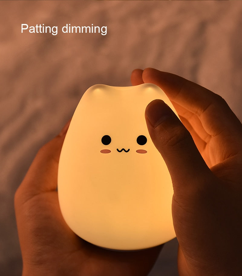 Cute Color Changing Cat Touch Lamp